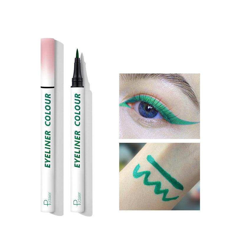 Color eyeliner blue white thin tip very thin.
