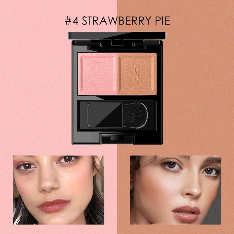 Two-color blush matte finish.