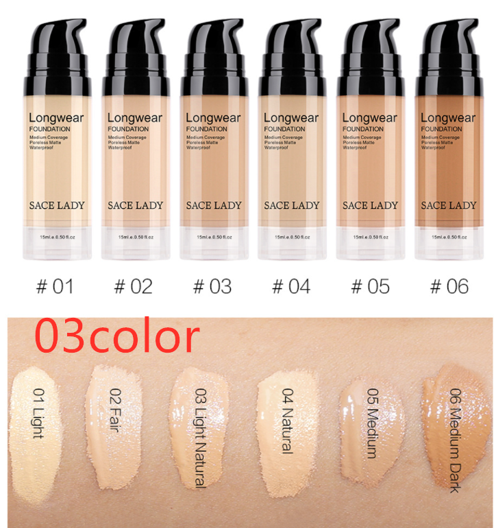 Liquid Foundation Natural Concealer Long Lasting Moisturizing Waterproof Sweat.