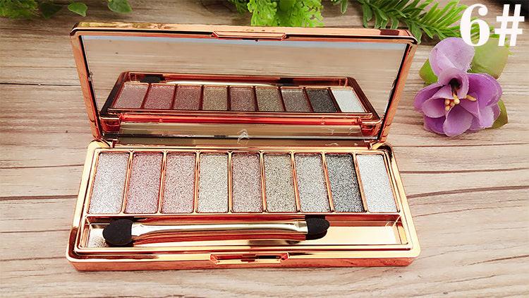 9-color Eyeshadow Palette Gold Pearlescent Earth Color Does Not Bloom.