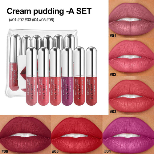 6 Capsules Lip Gloss Suit Lasting No Stain On Cup.