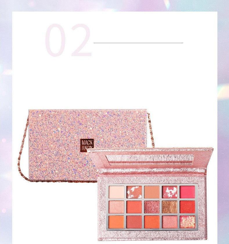 Matte pearlescent pink sparkling star necklace Eyeshadow.