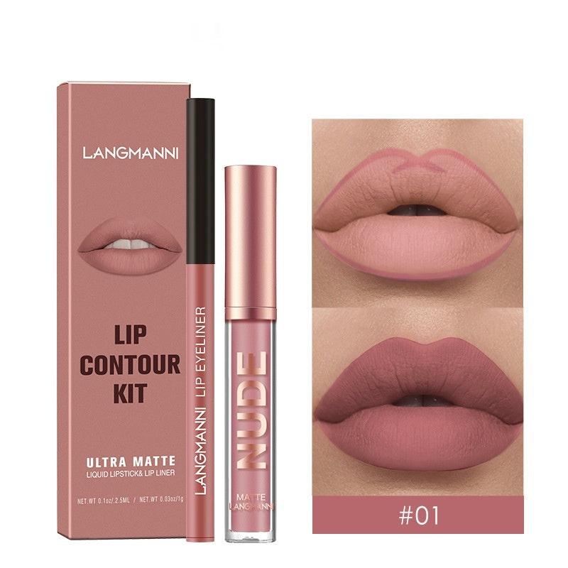Lip Liner Combination Suit No Stain On Cup Matte Lip Gloss Suit.