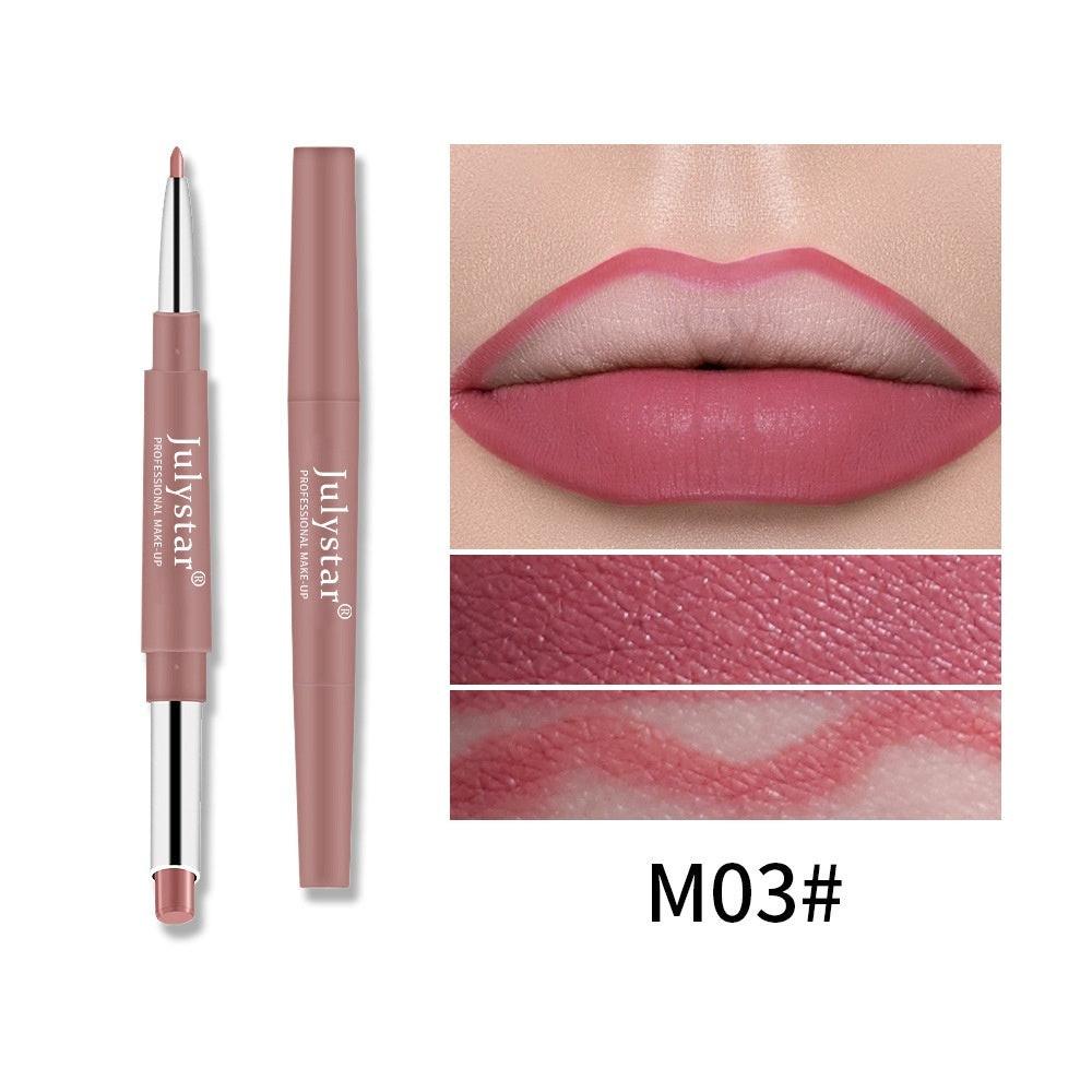 Double-headed Lipstick Lip Liner Does Not Fade No Stain On Cup.