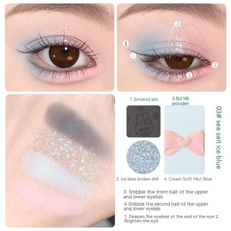 Three Colors Eye Shadow Powder Fine And Easy To Use.