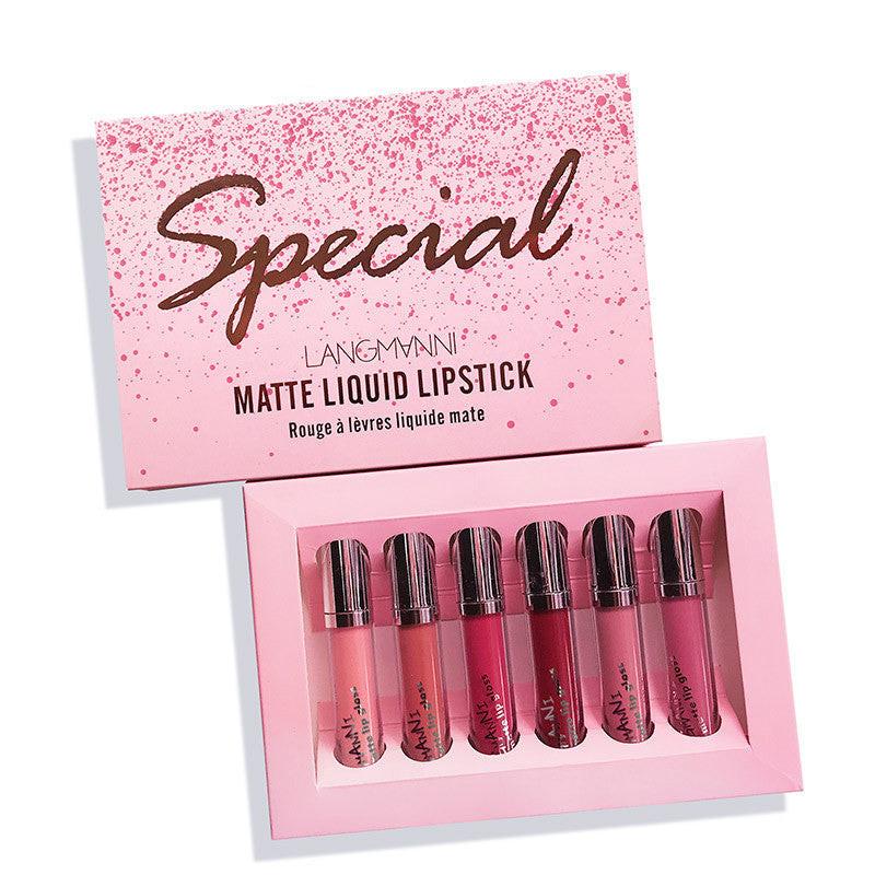 Lipstick 6 Count Set Matte Velvet Lip Gloss.