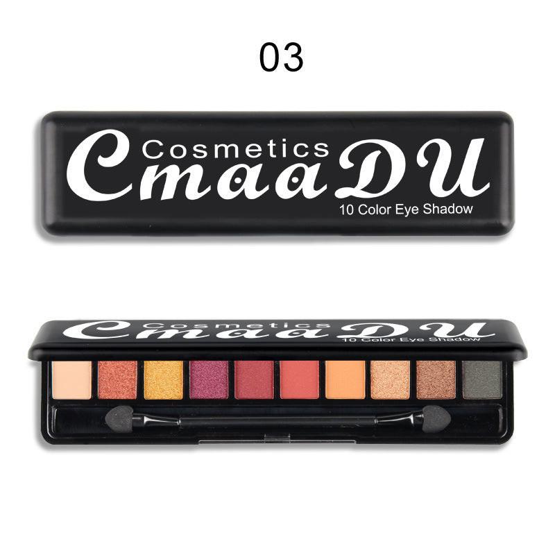 Creative 10 Color Matte Pearlescent Eyeshadow Palette.