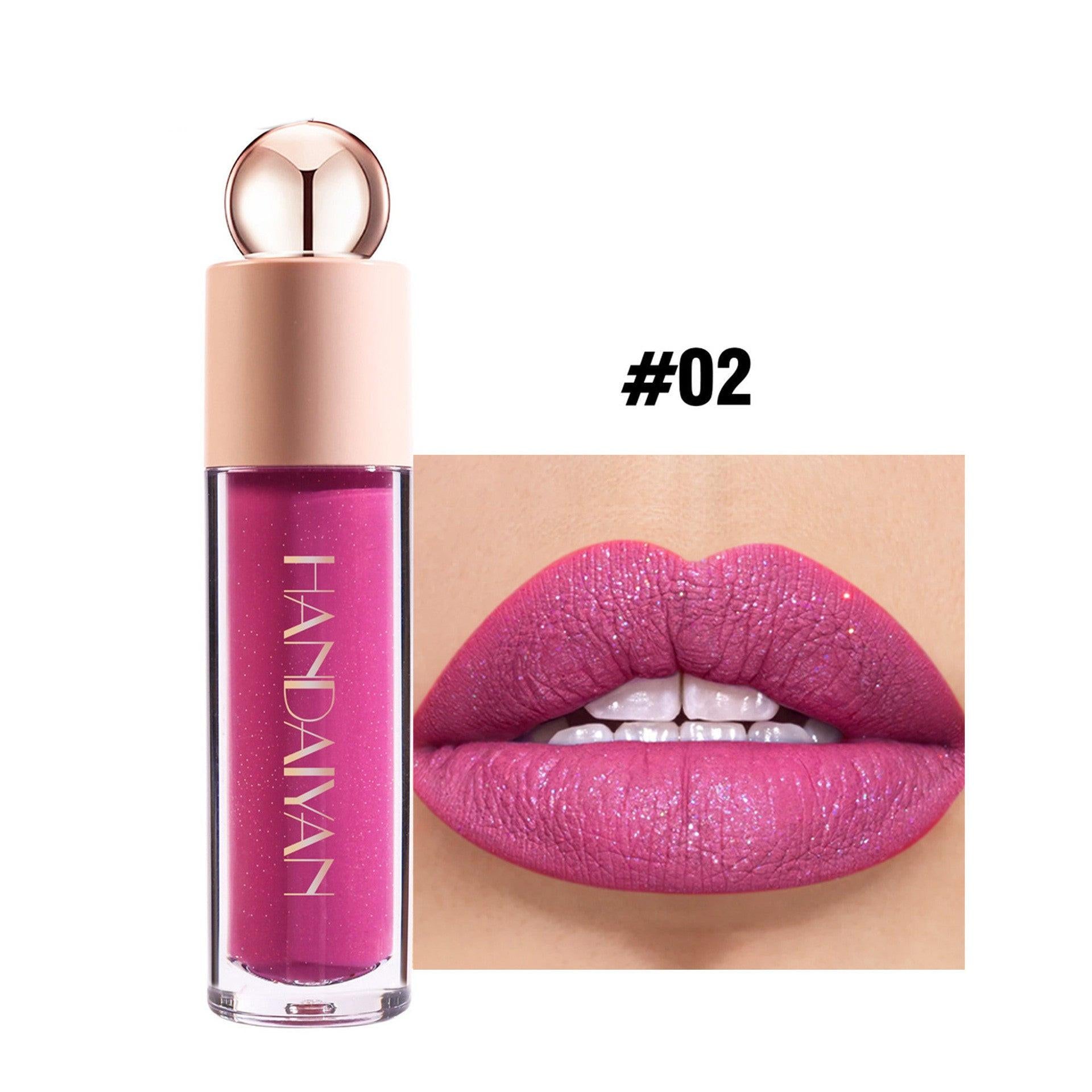 Flash Lip Gloss Moisturizing Thin And Glittering Matte Lip Gloss Velvet Lipstick.