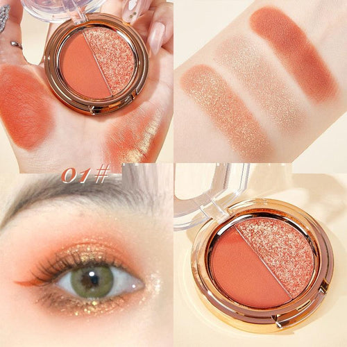 Matte Tangerine Gold Glitter Duo Eyeshadow Palette.