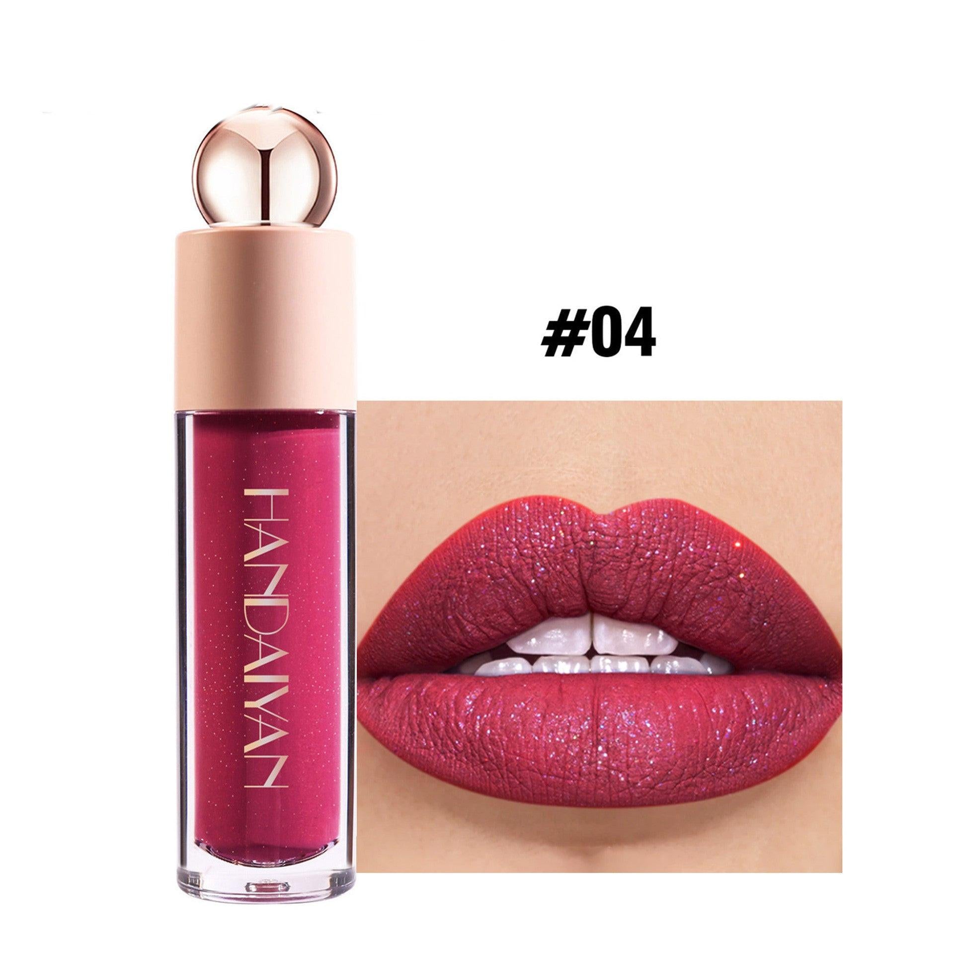 Flash Lip Gloss Moisturizing Thin And Glittering Matte Lip Gloss Velvet Lipstick.