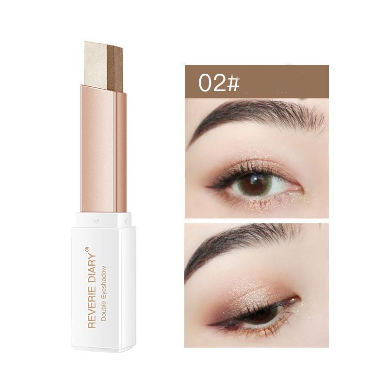 Lazy Eyeshadow Stick Stereo Gradient Shimmer Double Color Eye Shadow Pen Waterproof Easy To Wear Eyeshadow.