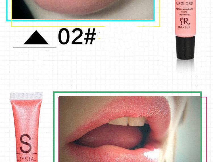 SR Hose Water-sensing Lip Gloss With Pearlescent Gold Moisturizing Temptation Lip Gloss.