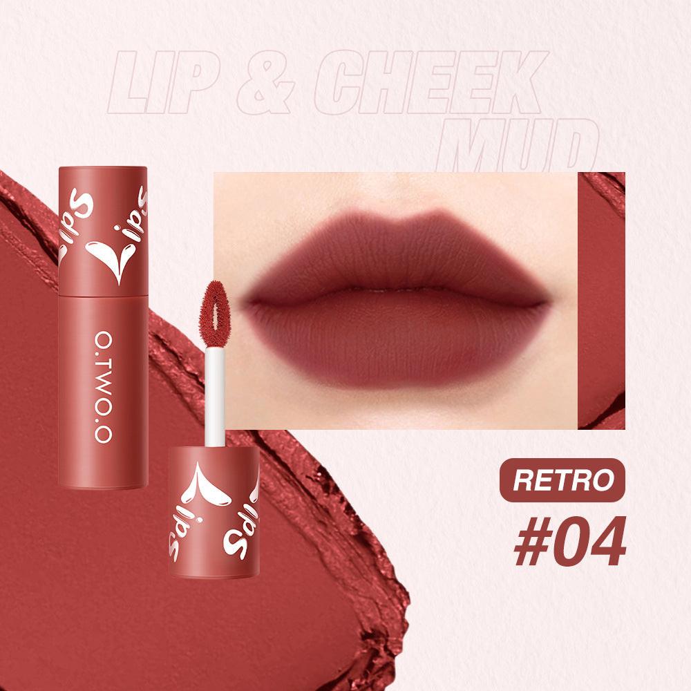 Matte Fog Face Lip And Cheek Dual-use Powder Blusher Lipstick Air Lip Glaze.