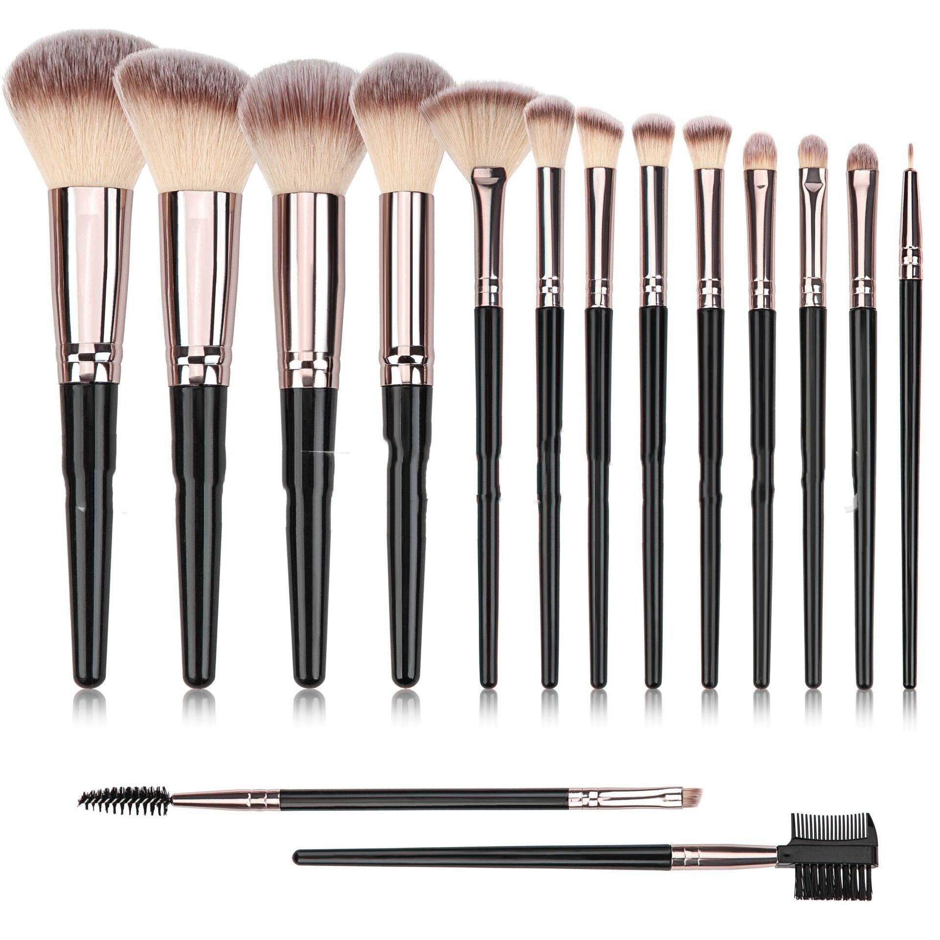 Black Makeup Brush Suit Powder Foundation Brush Eye Shadow.