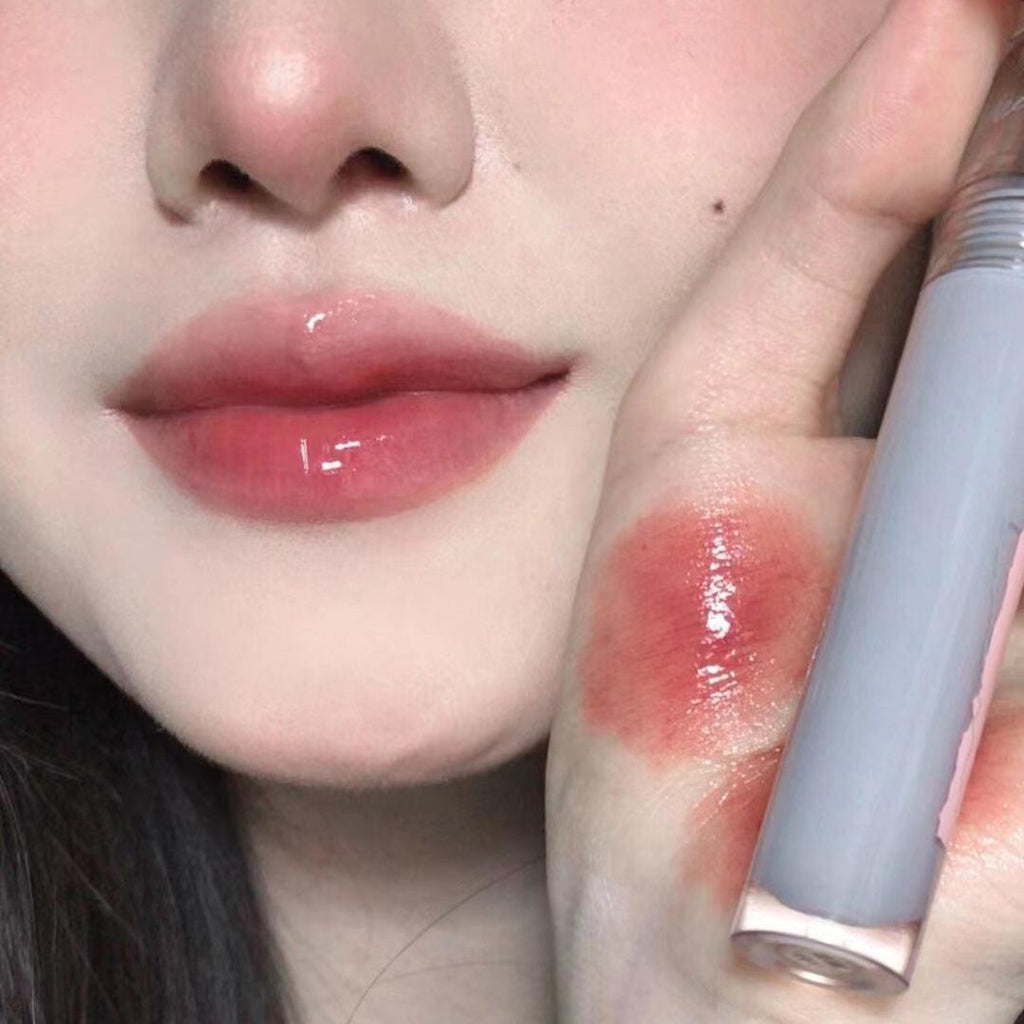 Gray Tube Lip Glaze Mirror Water Gloss Lipstick.