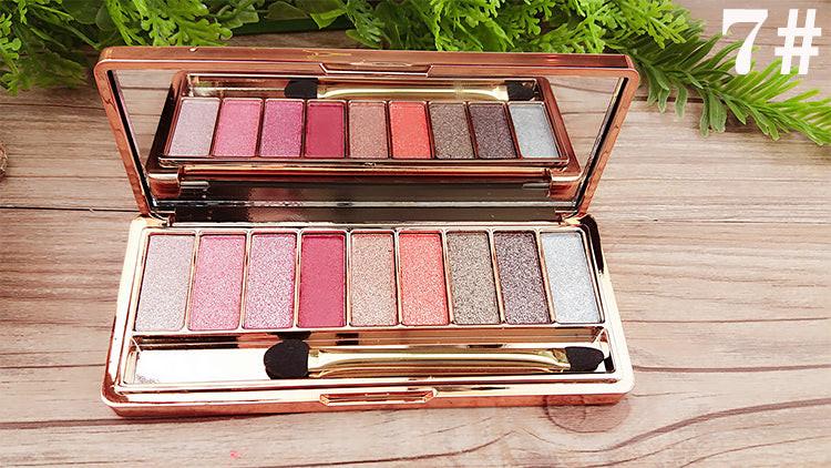 9-color Eyeshadow Palette Gold Pearlescent Earth Color Does Not Bloom.