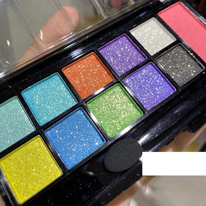 Blue-green-purple-yellow Eye Makeup.