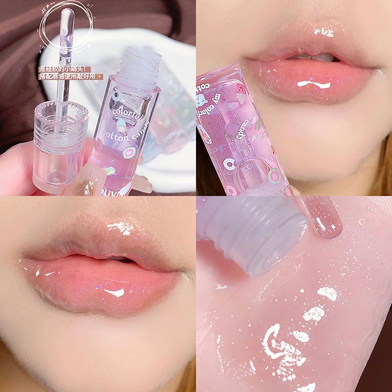 Cappuvini Cotton Candy Lip Gloss Lip Balm Glass Transparent.