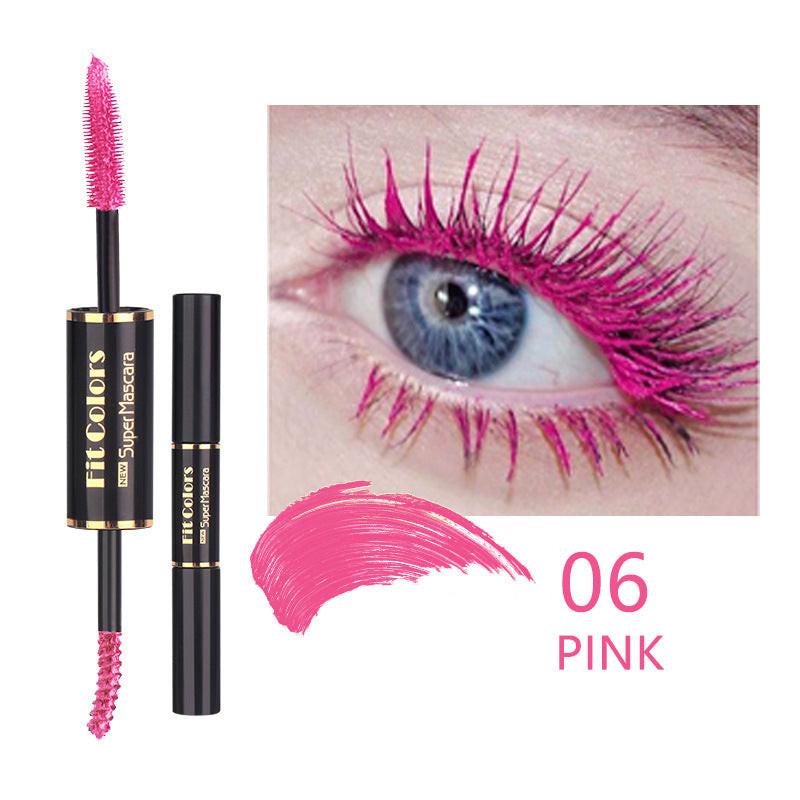 Double-headed Color Mascara Thick Curl More Than Waterproof Not Smudge White Eyebrow Dyeing.