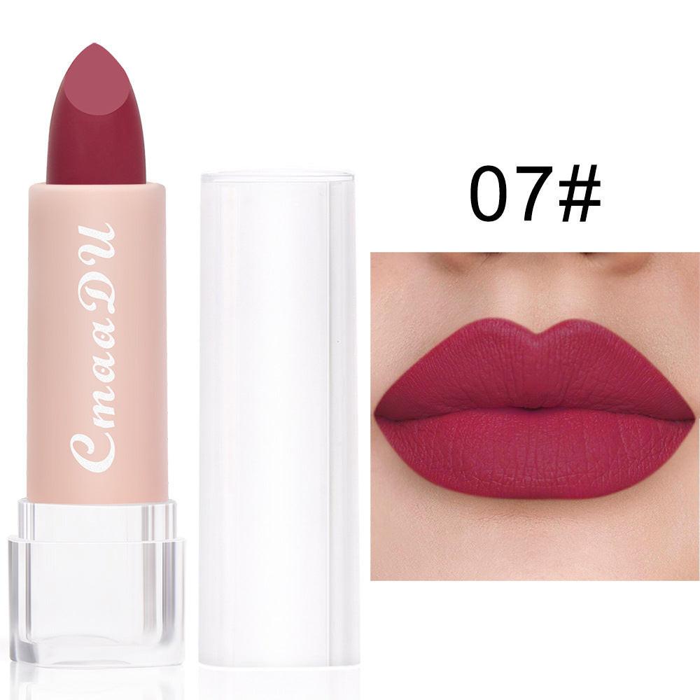 CmaaDu15 Color Matte Moisturizing Lipstick Waterproof Matte Lip Gloss.