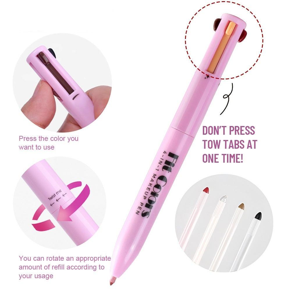 Four-in-one Multifunctional Portable Cosmetic Brush.