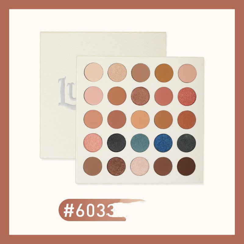 Cream Eye Ling 25 Color Eyeshadow Beads Matte Earth Milk Tea Large Pan Eyeshadow Palette.