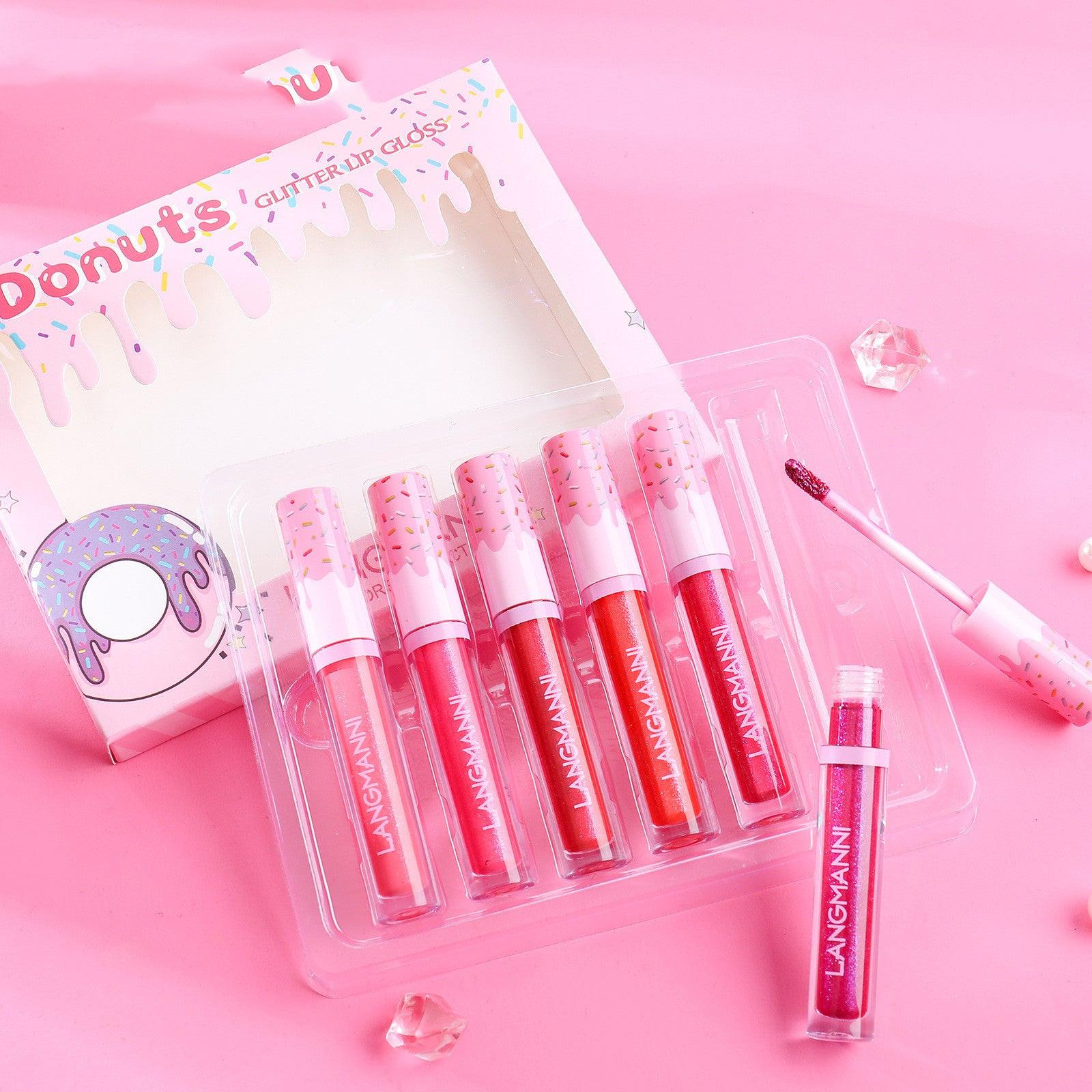 6-piece High Gloss Lip Gloss Set With Diamonds.
