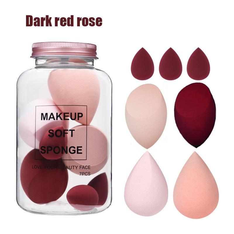 Foreign Trade Makeup Puff 7 PCs Canned Cosmetic Egg Suit Drift Bottle Makeup Sponge Soaking Water Bigger Mini.