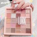 25 Color Lucky Cube Eye Shadow Plate Shimmer Matte Earth Color Orange Brown.