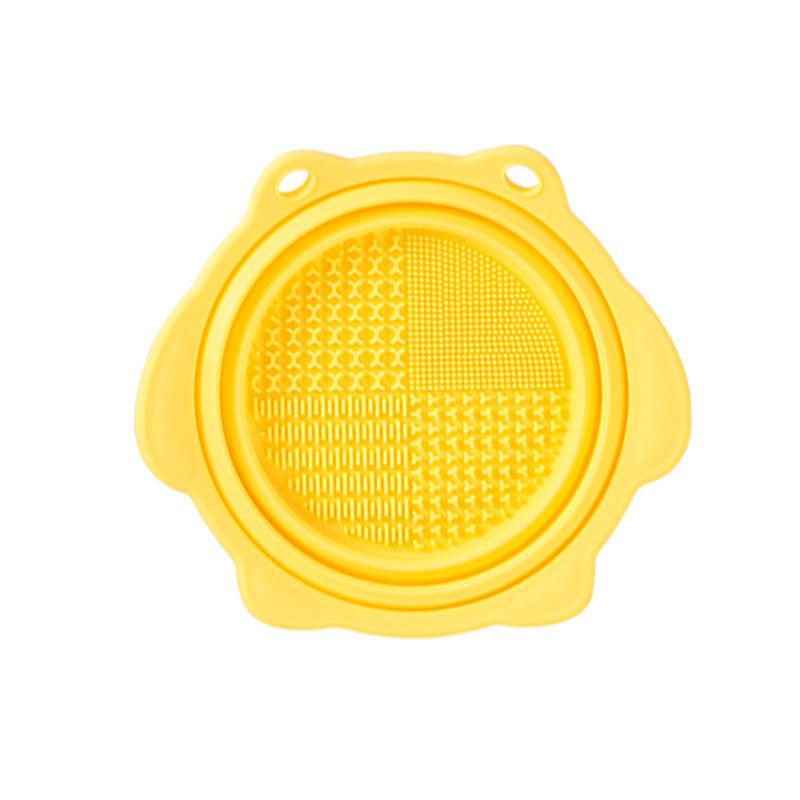 Multi-functional Silicone Makeup Brush Cleaning Folding Bowl Sponge Puff Beauty Tool Makeup Brush  Washing Scrubber Pad Soft Mat Scrubber Box.