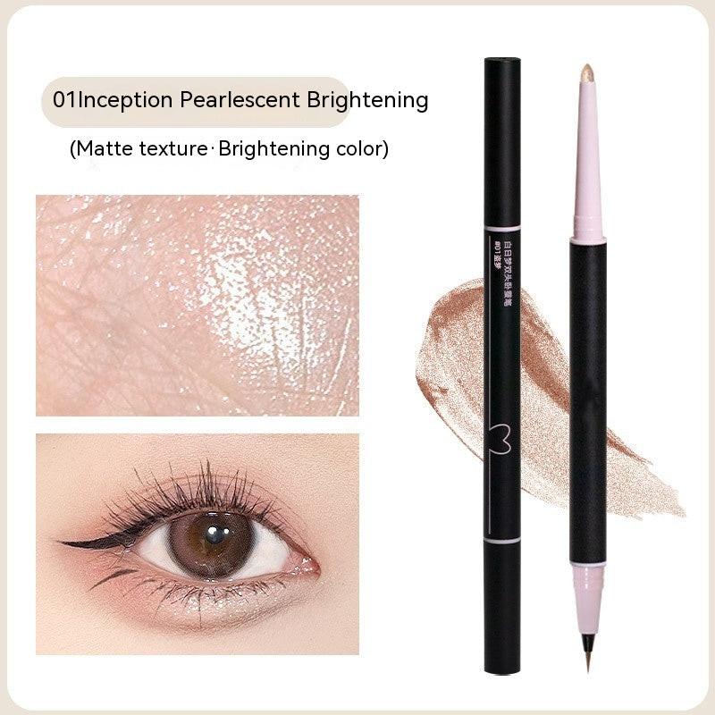 Double-headed Eye Shadow Pen High-gloss Brightening Double-effect Three-dimensional Eyeliner.