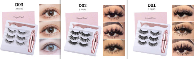 Natural Long Lasting Magnetic Liquid Eyeliner & Magnetic False Eyelashes & Tweezer Set Make up Set.