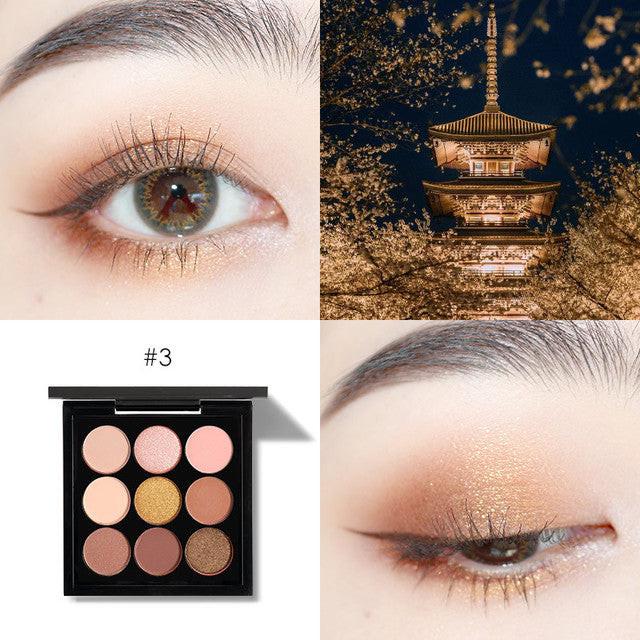 Nine-color Eyeshadow Palette Ins Pumpkin Red Brown Dirty Orange Powder.