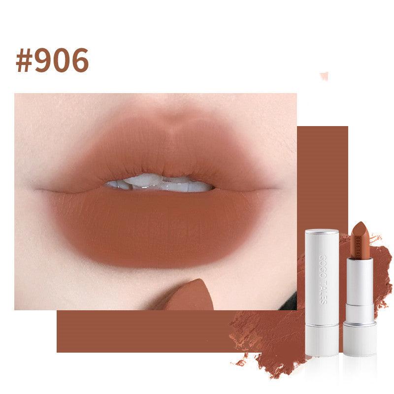 Striped Autumn And Winter Retro Lipstick Soft Mist Velvet Caramel Chestnut.
