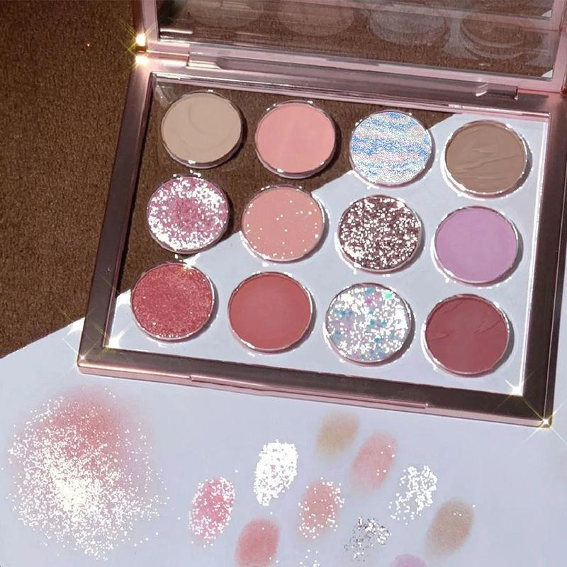 Twelve Rose Amber Eye Shadow Plate Makeup.