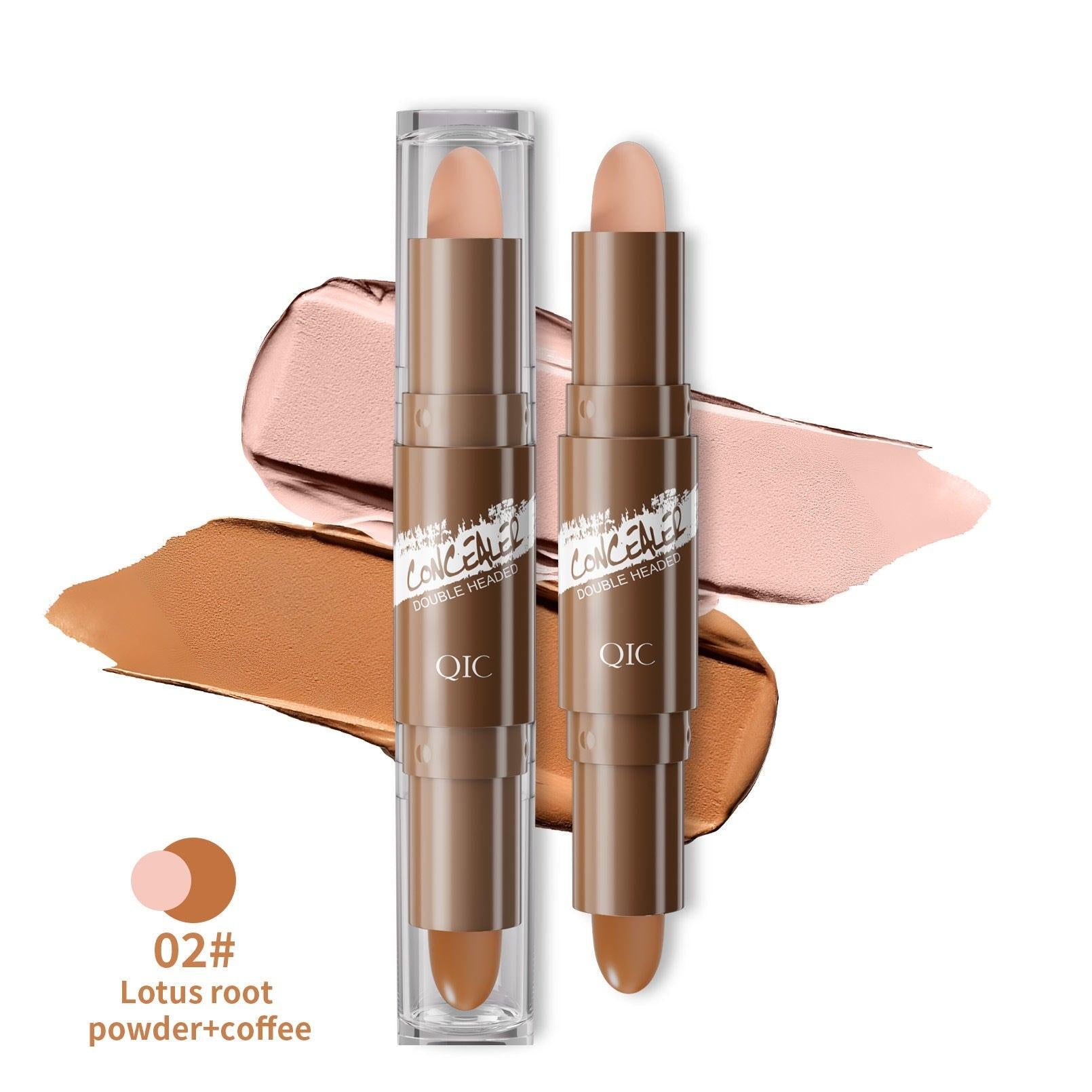 Double-headed Contour Stick Modified To Brighten Facial Shadow Highlights.