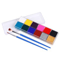 Fit Colors 12 Colors Face Paint Water Soluble Human Body Paints Halloween Masquerade Makeup Palette Brush.