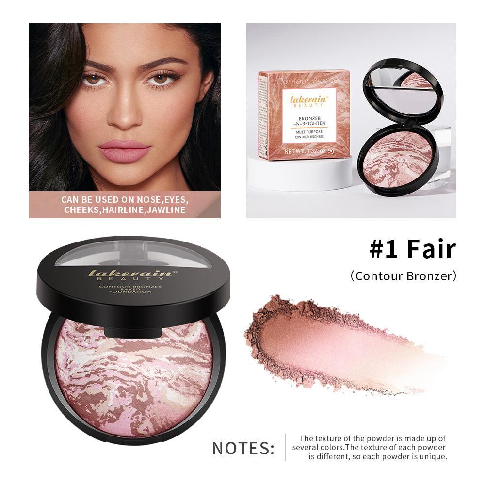 Marble Baked Powder Contour Compact Natural Brightening Powder.