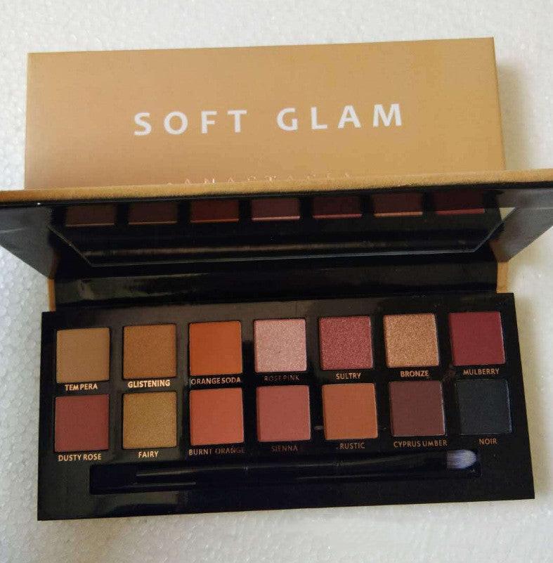 14 Color Eye Shadow Yellow Powder Purple Black Velvet  Makeup Palette.