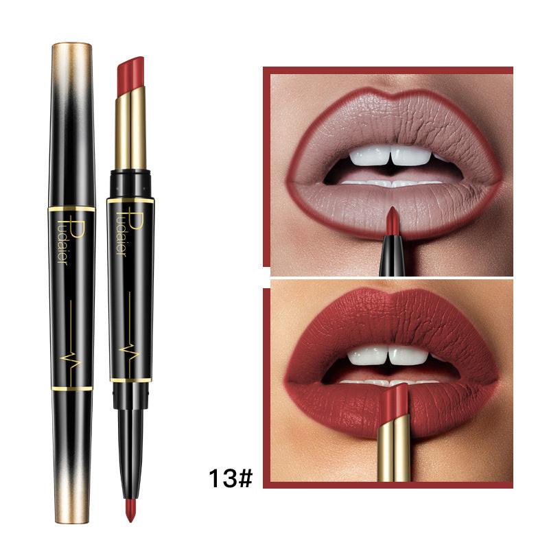 Matte Double-headed Lipstick Lip Liner Lip Lacquer.