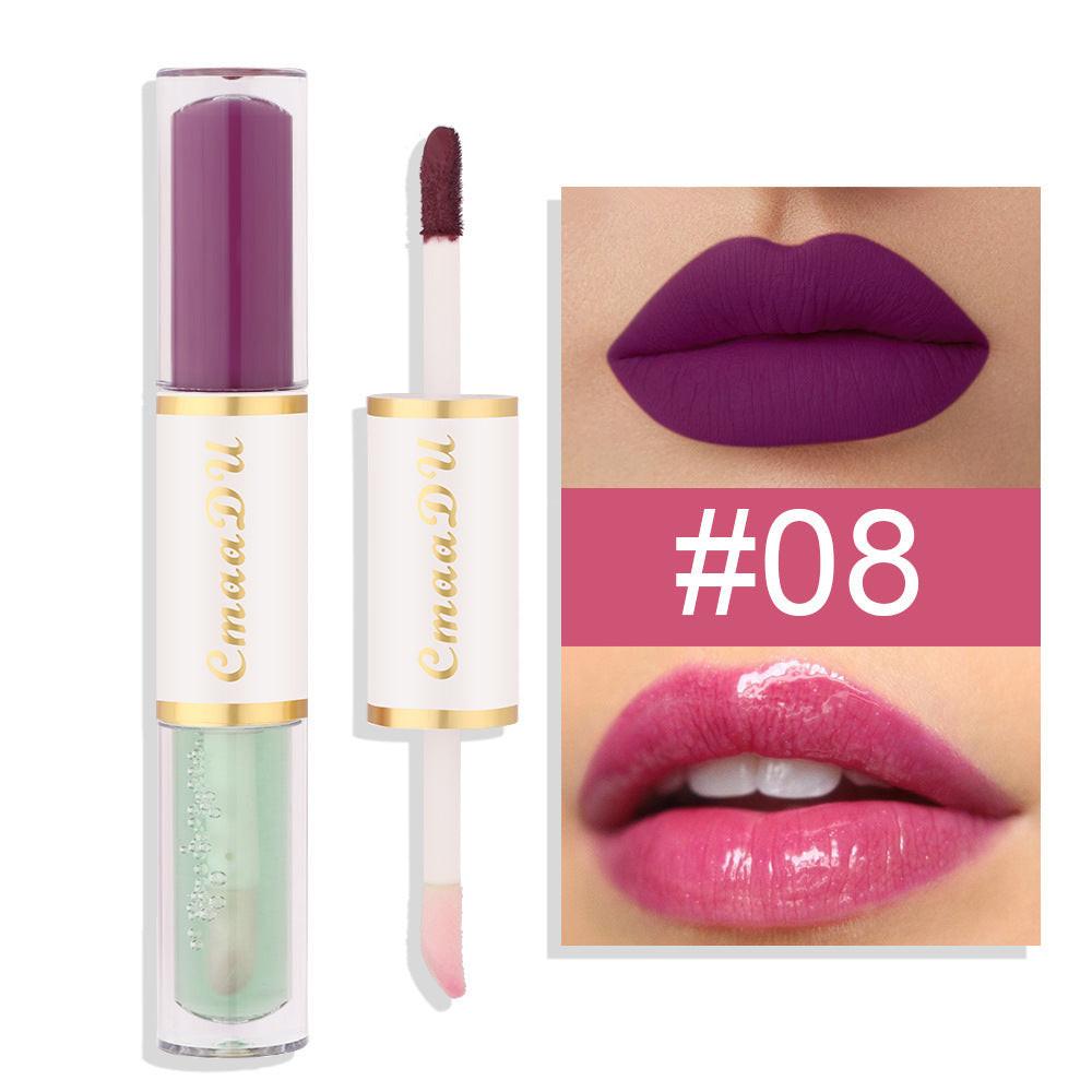 Double-headed Matte Lip Gloss No Stain On Cup Waterproof And Durable.