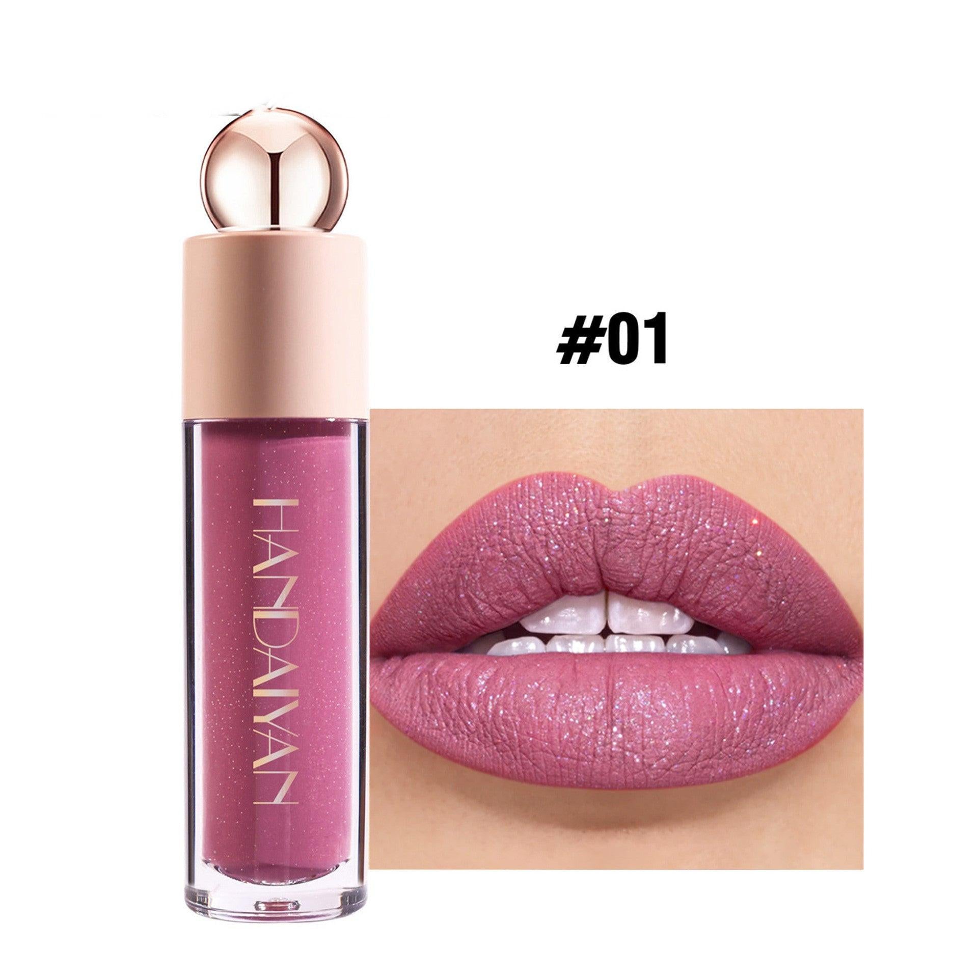 Flash Lip Gloss Moisturizing Thin And Glittering Matte Lip Gloss Velvet Lipstick.