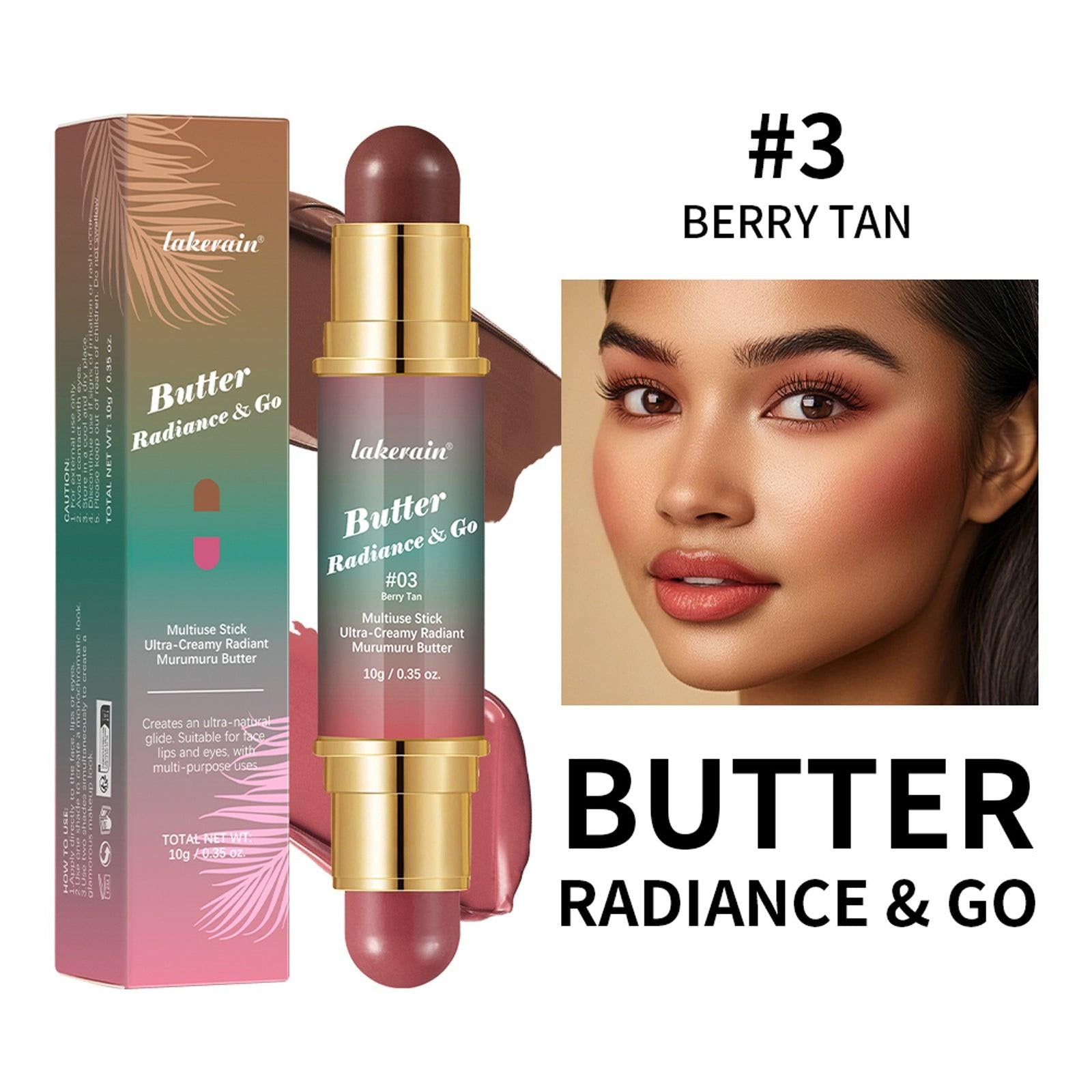 Natural Nude Makeup Double-headed Three-dimensional Face Repair Blush Stick.