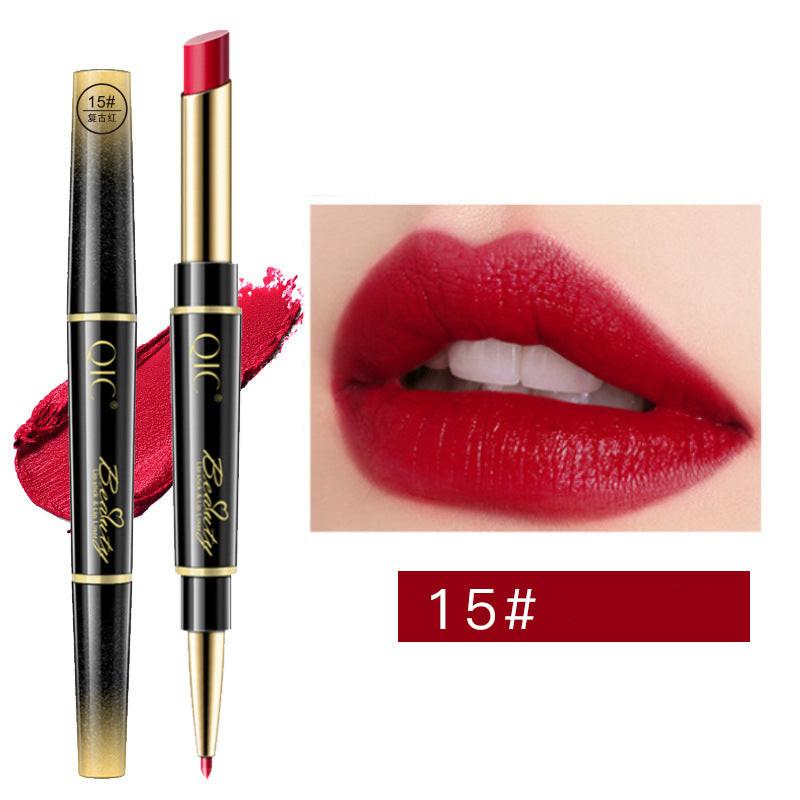 Double-ended Lipstick Pen Lip Liner Waterproof Non-stick Cup.