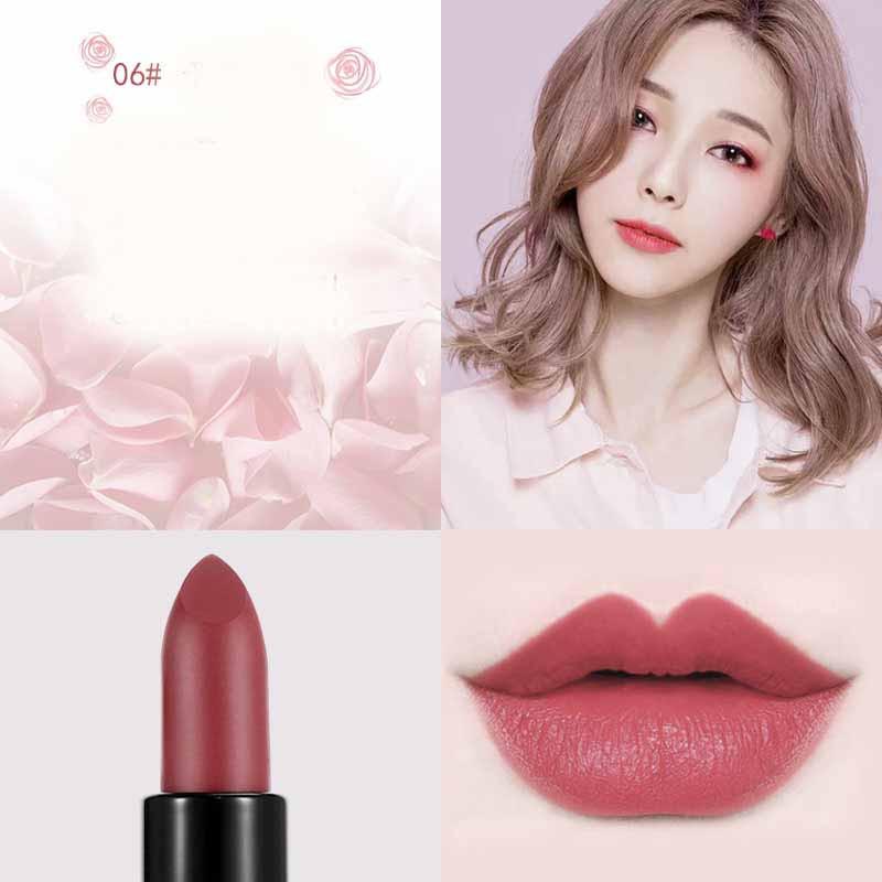 Caramel Red Brown Matte Velvet Matte Lipstick.