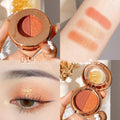 Light Reflecting Milky Way Two-color Eye Shadow Pumpkin Earth Color Matte Orange Bottom Gold Glitter Eye Shadow Plate.