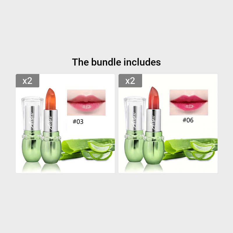 Magic Temperature Color Change Lipstick - Moisturize Aloe Vera Long Lasting Nutritious Lip Gloss - Daily Lip Care Cosmetics.