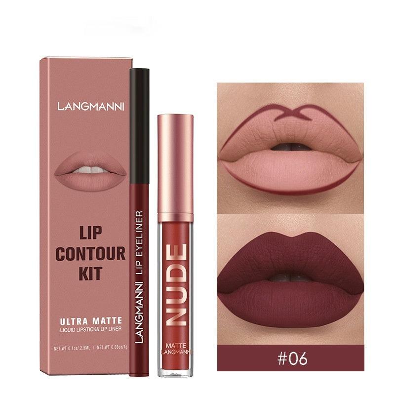 Lip Liner Combination Suit No Stain On Cup Matte Lip Gloss Suit.