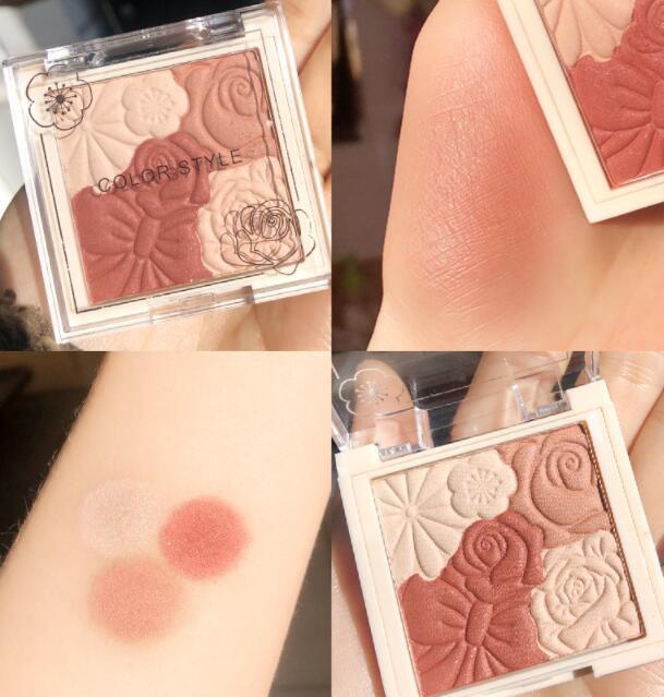 Embossed Petal Natural Contouring Highlight Blush Palette.