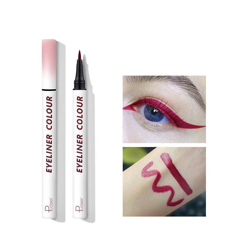 Color eyeliner blue white thin tip very thin.